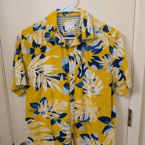 Denim & Flower Yellow and Blue Casual Button Down Shirt